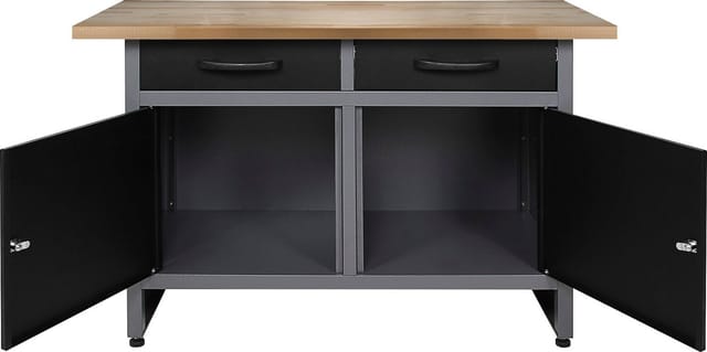 ONDIS24 Werkstatt-Set Basic One, 2x Werkbank, 1x Werkstattschrank, 3x Lochwand