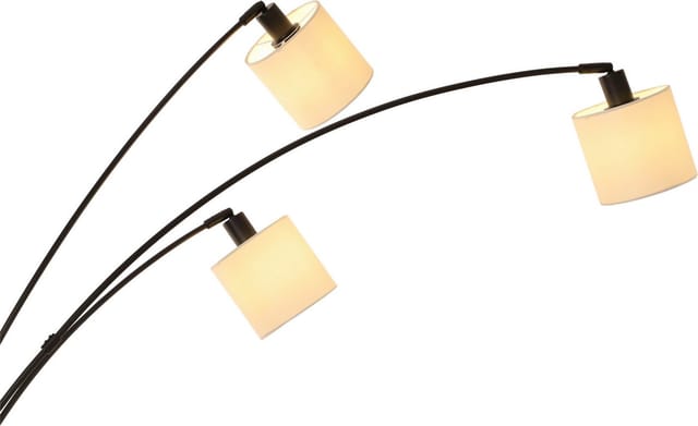 OTTO home Stehlampe Avveline, ohne Leuchtmittel, Stehlampe, 3-flammig mit Leinenschirm, 148 cm hoch, Bogenlampe