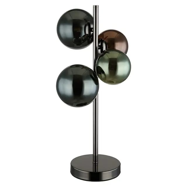 GLOBO LIGHTING LED Tischleuchte RIHA, Leuchtmittel wechselbar, Warmweiß, Nachttischlampe, Flur, Wohnzimmer, Glas, Design