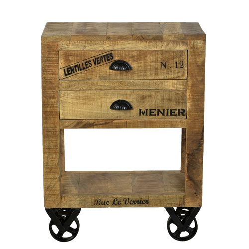 SIT Küchenwagen Rustic, mit schwarzen Schriftzügen, Shabby Chic, Vintage