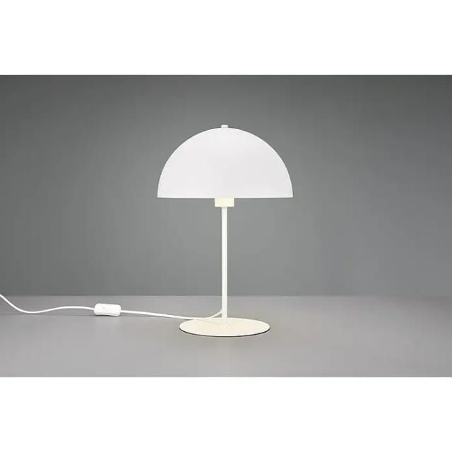 my home Schreibtischlampe MANON, Tischlampe Pilzform Höhe 45cm Ø 30cm, exkl 1x E27 Leuchtmittel, Ein-/Ausschalter, Leuchtmittel wechselbar, warmweiß - kaltweiß, Schreibtisch Leuchte mit weißem Schirm, Schnurschalter mit 180cm Kabel