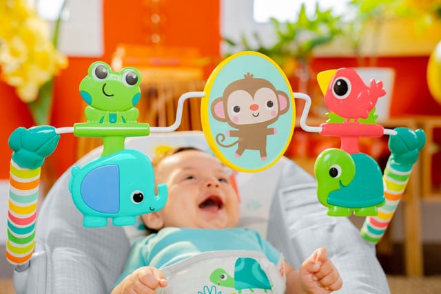 Bright Starts Babywippe Playful Paradise™ Vibrating Bouncer, mit Sound-Effekt