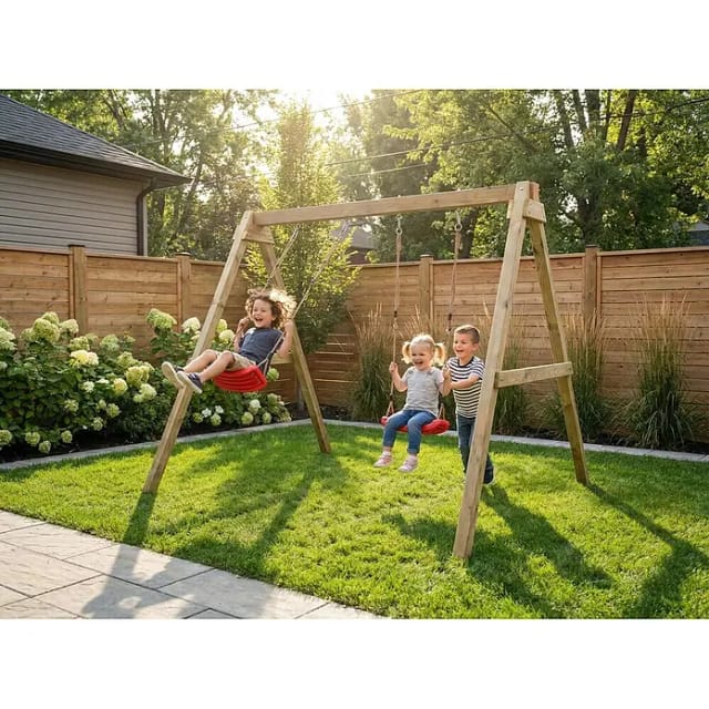 FUNGOO Doppelschaukel MaxPlay - Swing, mit Sitzen und Bodenankern
