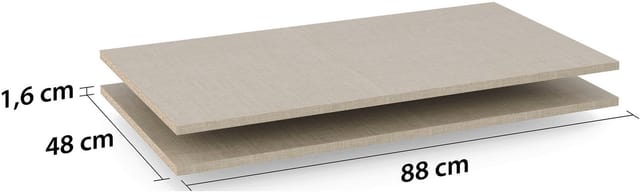 rauch Einlegeboden Zubehör für Rauch-Schwebetürenschränke ORANGE, 2er-Set Breite 88 cm, Tiefe 48 cm