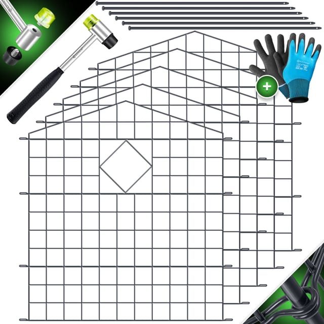 Kesser® Teichzaun Metall, Stecksystem - Oberbogen Spitz - 10er Set, Anthrazit