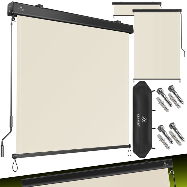 Kesser® Senkrechtmarkise Mit Handkurbel - 200 X 250cm, Beige