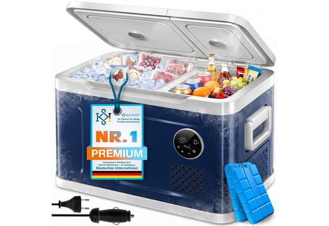 Kesser® Kompressor-kühlbox 2in1, Doppelzone, -20 °c - 31 L, Navyblau / Hellgrau