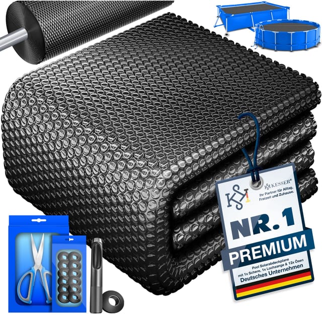 Kesser® Pool-solarabdeckung 120 Μm, Zuschneidbar - Schwarz, Ø 488 Cm