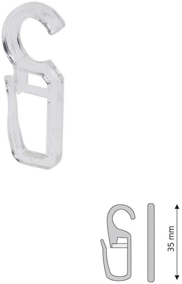 Liedeco Faltenclip, Gardinen, Vorhänge, (Set, 10-St), Faltenlegehaken, für Gardinenringe Öse 10 mm