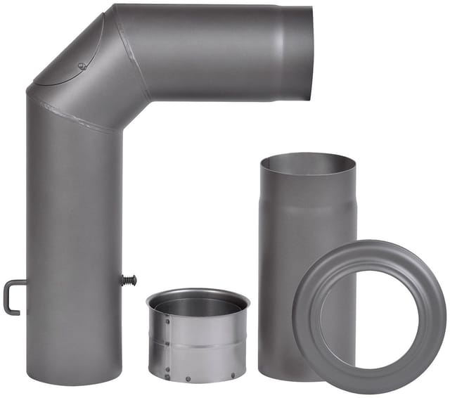 Firefix Ofenrohr, (Set), Bogen, 150 mm, 90 °, Stahlblech, mit Verlängerung