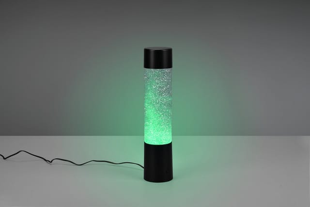 Reality Leuchten LED Tischleuchte GLITTER, LED Wassersäule mit RGB Farbwechsel Glitzeroptik Kinderzimmer, Ein-/Ausschalter, Farbwechsel, LED fest integriert, RGB, Tischlampe Wasser Farbeffekte gelb grün blau Höhe 34cm LED Kinderlampe