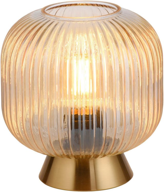 SCHÖNER WOHNEN-Kollektion LED Tischleuchte NAMI, Ein-/Ausschalter, ohne Leuchtmittel, SCHÖNER WOHNEN Kollektion, Schnurschalter, geriffeltes Glas