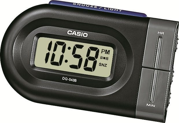 CASIO Reisewecker DQ-543B-1EF Quarzwecker, Wecker, Geschenkidee, Schlafzimmer, Beleuchtung