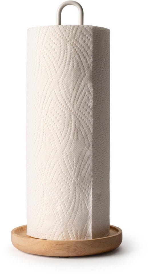 Continenta Küchenrollenhalter Gummibaum-Sockel, (1-St), Ø14x31,6 cm, Silikonfüße, auch für XL-Rollen