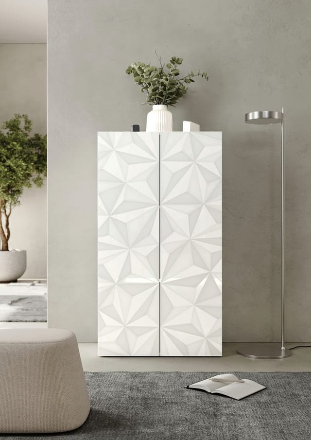 Home affaire Aktenschrank Prisma, Breite 63 cm, Höhe 114 cm, 2 Türen (2 Einlegeböden) Büroschrank, Mehrzweckschrank, Front mit Siebdruck