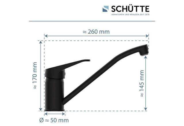 Schütte Spültischarmatur TASSONI Niederdruck Armatur Küche, 360° schwenkbarer Wasserhahn