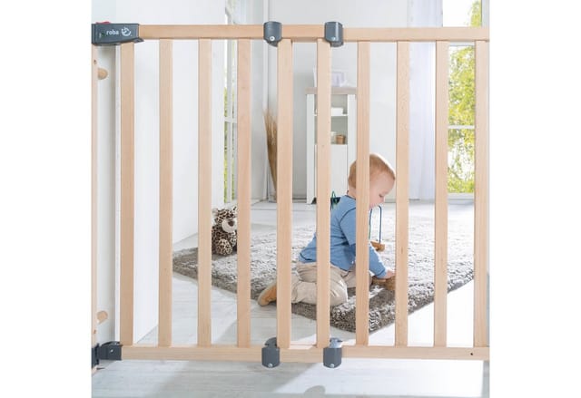 roba® Türschutzgitter Safety Up, 91,5 - 118,5 cm, aus massivem Buchenholz