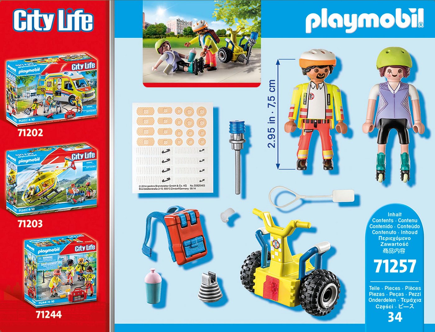 Playmobil® Starter Pack, Rettung mit Balance-Racer (71257), My City Life Konstruktions-Spielset, (34 St), Made in Europe
