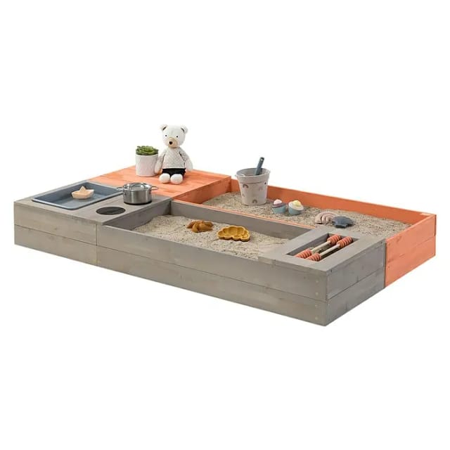 MUDDY BUDDY® Sandkasten Flexy Style, (inkl. Sandkastenvlies), warmgrau - lachs