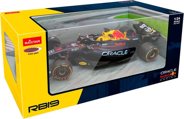 Jamara Modellauto Oracle Red Bull Racing RB19 Diecast 1:24 dunkelblau, im Maßstab 1:24, offiziell lizensiert