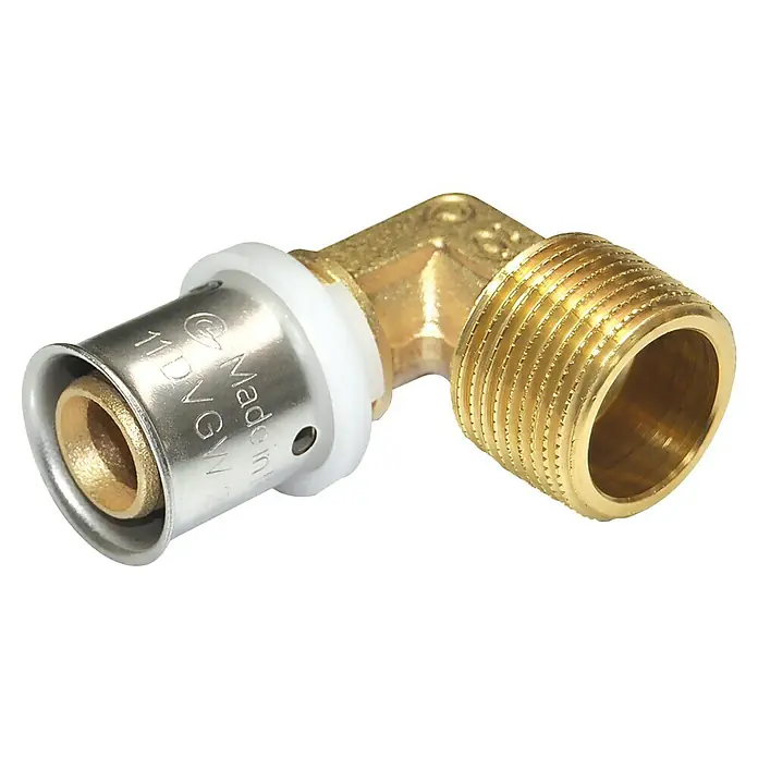 Comisa Rohrbogen (Durchmesser: 20 mm, Aluminium, Aussengewinde: ¾″)