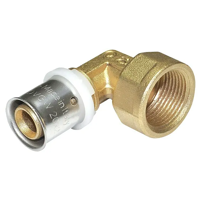 Comisa Rohrbogen (Durchmesser: 20 mm, Aluminium, Mass_Innengewinde: ¾″)