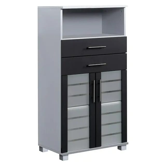 Schildmeyer Midischrank Nikosia Breite 60 cm, mit Glastüren, 2 Schubladen, MDF-Fronten, Metallgriffe