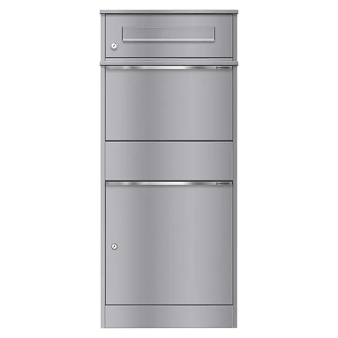 Metzler Paketbox BRFK BISPO (L x B x H: 37,4 x 50,3 x 112,9 cm, Graualuminium, Stahl, Paketfach)