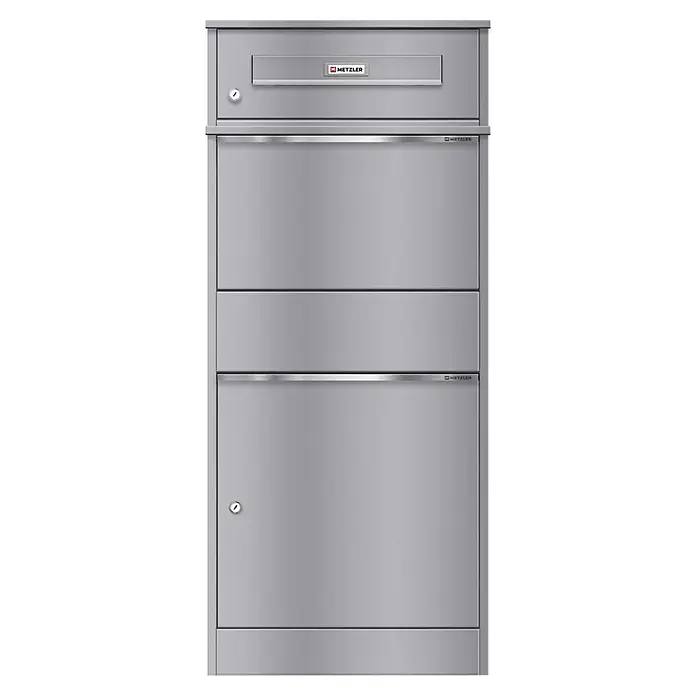 Metzler Paketbox BRFK BISPO RE (L x B x H: 37,4 x 50,3 x 112,9 cm, Graualuminium, Stahl, Paketfach)