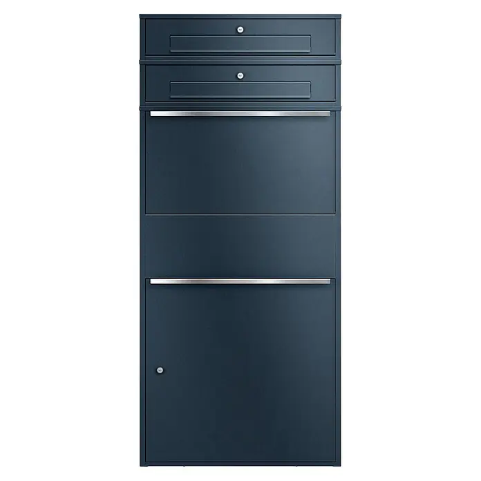 Metzler Paketbox XL 2 BRFK BISPO MAX (L x B x H: 45,4 x 72 x 161 cm, Anthrazit, Stahl, Paketfach, 2 Briefkastenfächer)