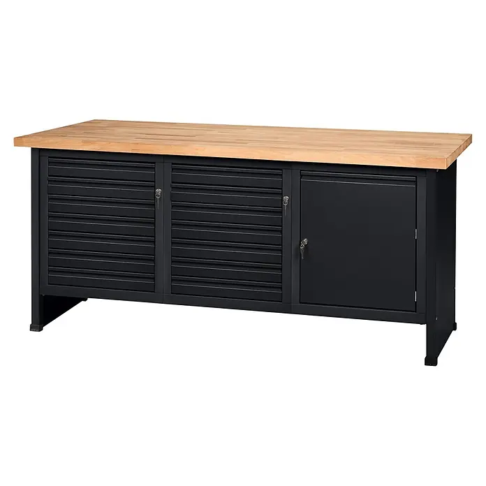 Küpper Profi Modul System Werkbank (B x L: 184 x 70 cm, Arbeitshöhe: 89 cm, Schwarz)