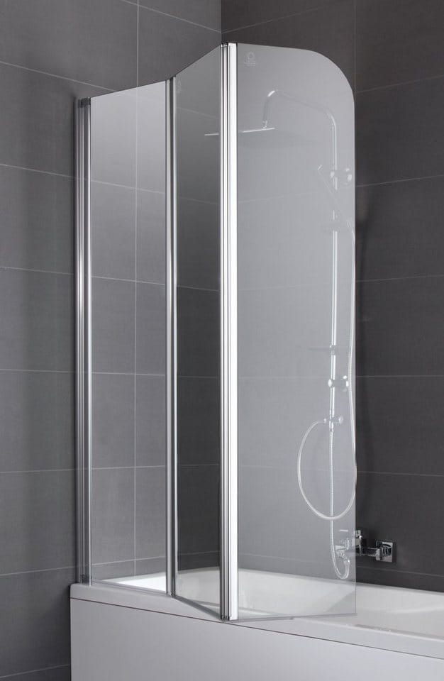 welltime Badewannenaufsatz Summer, Sicherheitsglas, (3 tlg), Duschabtrennung für Badewanne, Spritzschutzwand für Badewanne