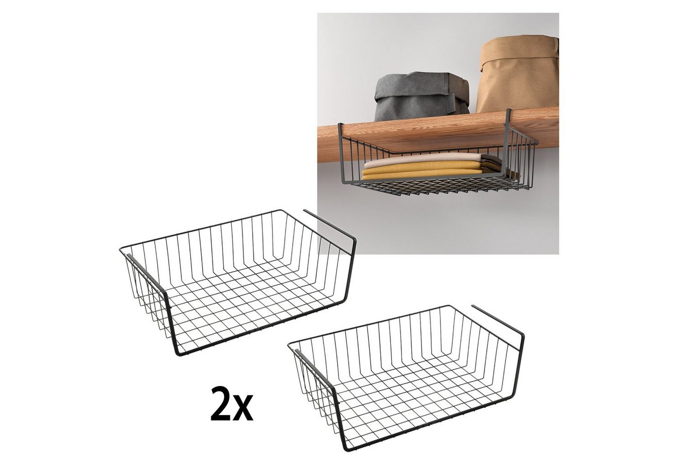 Metaltex Einhängekorb (2 St), Industrial Look, zum Einhängen Bild 3
