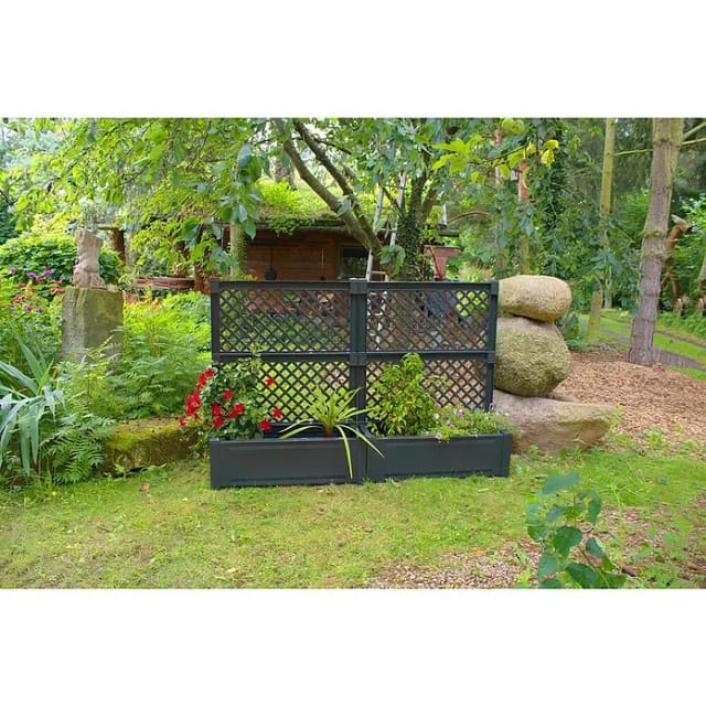 KHW Spalier, 2 St., 2er-Set Pflanzkasten groß 100 cm mit Spalier