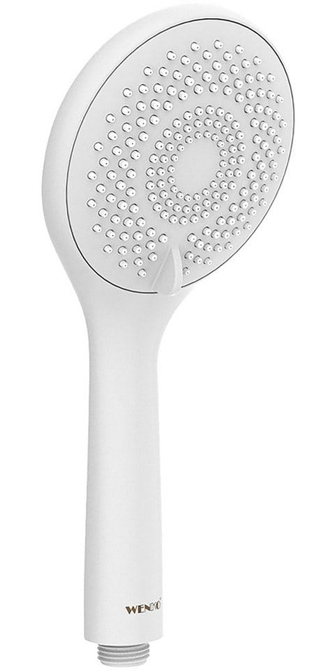 WENKO Stangenbrause-Set Watersaving, Schwarz, Länge Stange: 70 cm