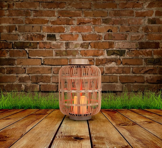 näve LED Dekolicht Korbinian, Timerfunktion, Leuchtmittel wechselbar, Warmweiß, Rattankorb natur mit Griff inkl. 1x LED-Kerze warmweiß, Timer, IP20