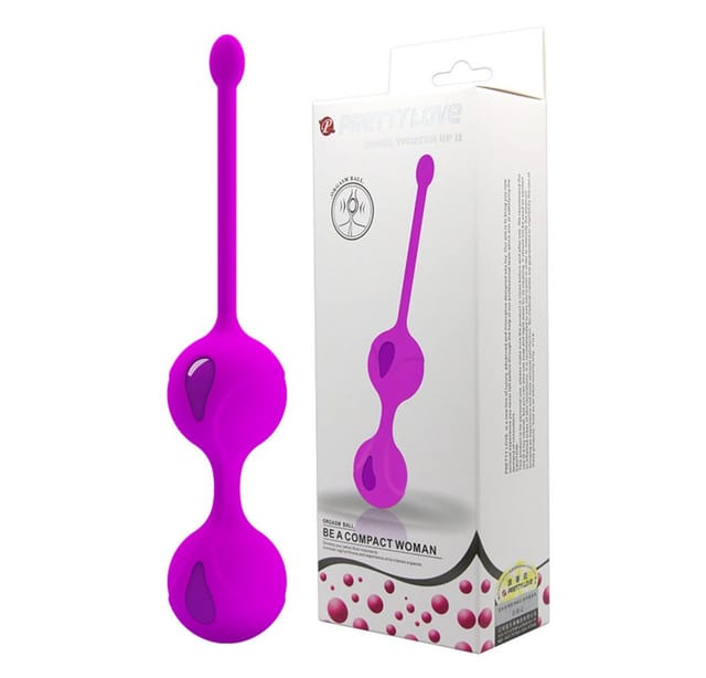 Pretty Love Beckenbodentrainer Beckenboden Trainer Compact Women Duo Lila Beckenbodenkugel, Packung, 1-tlg., Einteilig, Abnehmbare Kugeln, leicht zu Reinigen