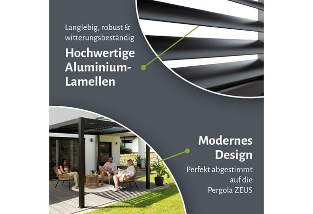 empasa Pergola "ZEUS" Lamellenseitenwand, BxTxH: 123x0x218 cm, Lammellenseitenwände beweglich, Zubehörartikel Pergola "ZEUS" 4m