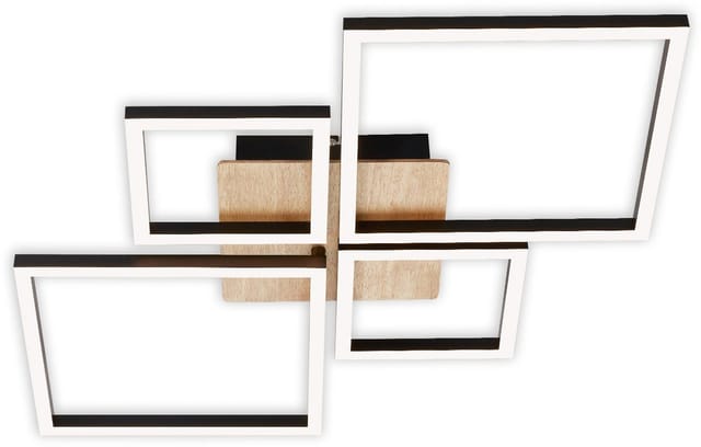 Briloner Leuchten LED Deckenleuchte 3128014 FRAME, LED fest integriert, Warmweiß, Deckenlampe, 75x47x7,3cm, Schwarz, 48W, Wohnzimmer, Schlafzimmer