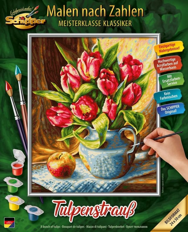 Schipper Malen nach Zahlen Meisterklasse Premium - Tulpenstrauß, Made in Germany