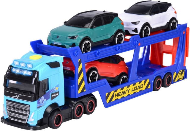 Dickie Toys Spielzeug-LKW Volvo Auto-Transporter FH 16, mit Licht und Sound, inkl. 3 Volvo Fahrzeugen
