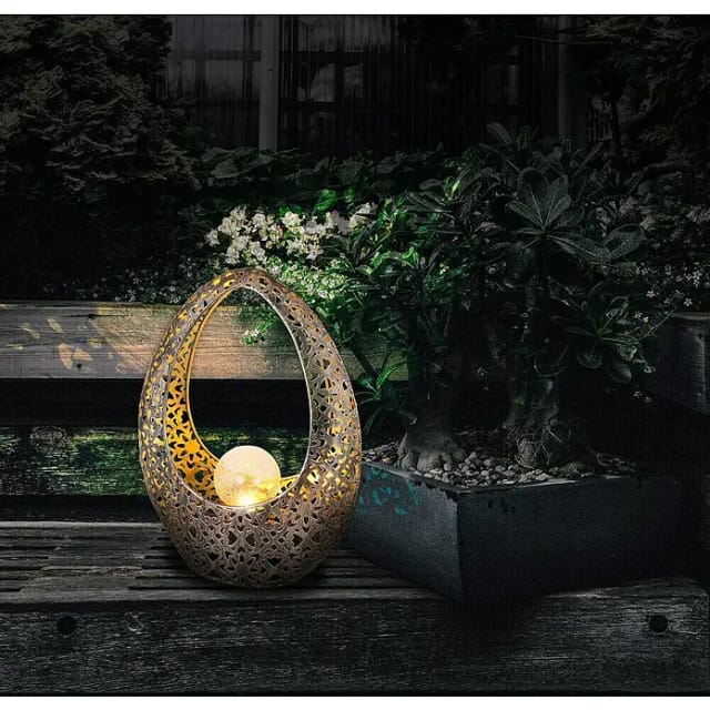 GLOBO LIGHTING LED Solarleuchte SOLARLEUCHTE METALL BRONZEFARBEN, 1XLED, LED fest integriert, Warmweiß, Solar Garten Terrasse Außenbeleuchtung Dekoleuchten