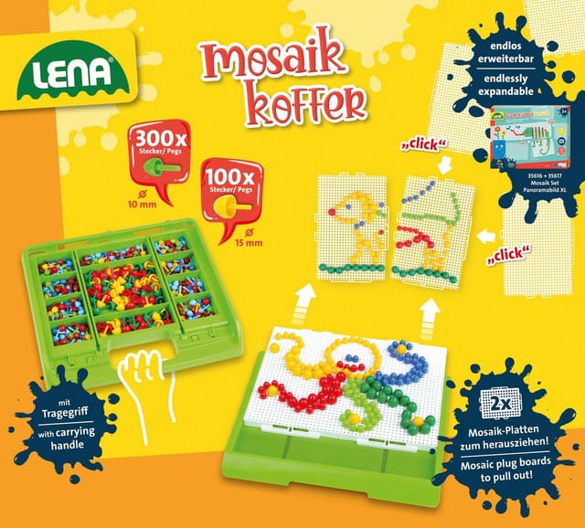 Lena® Kreativset Mosaik-Koffer color, Made in Europe