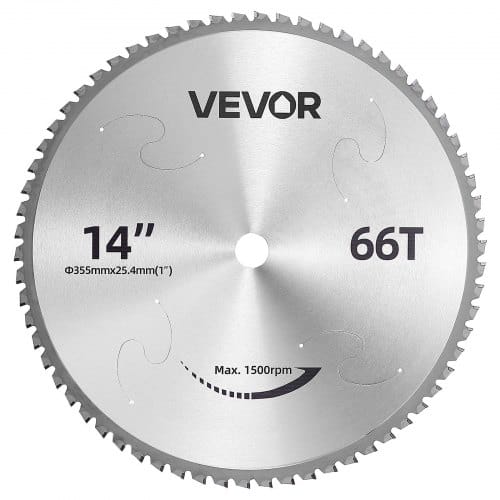 VEVOR Sägeblatt 355,6 mm 66 Zähne Cermet-beschichtet Kalttrennsägeblatt, Kompatibel mit Kappsägen, 4000 Schnitte, Schneiden Glatter Oberflächen ohne Grate, Geräuschreduzierung, Wärmeableitungslöcher