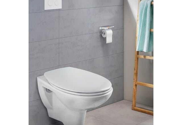 CORNAT WC-Sitz Flaches Design - Pflegeleichter Duroplast - Quick up & Clean Funktion, Absenkautomatik - Bequeme Montage von oben / Toilettensitz