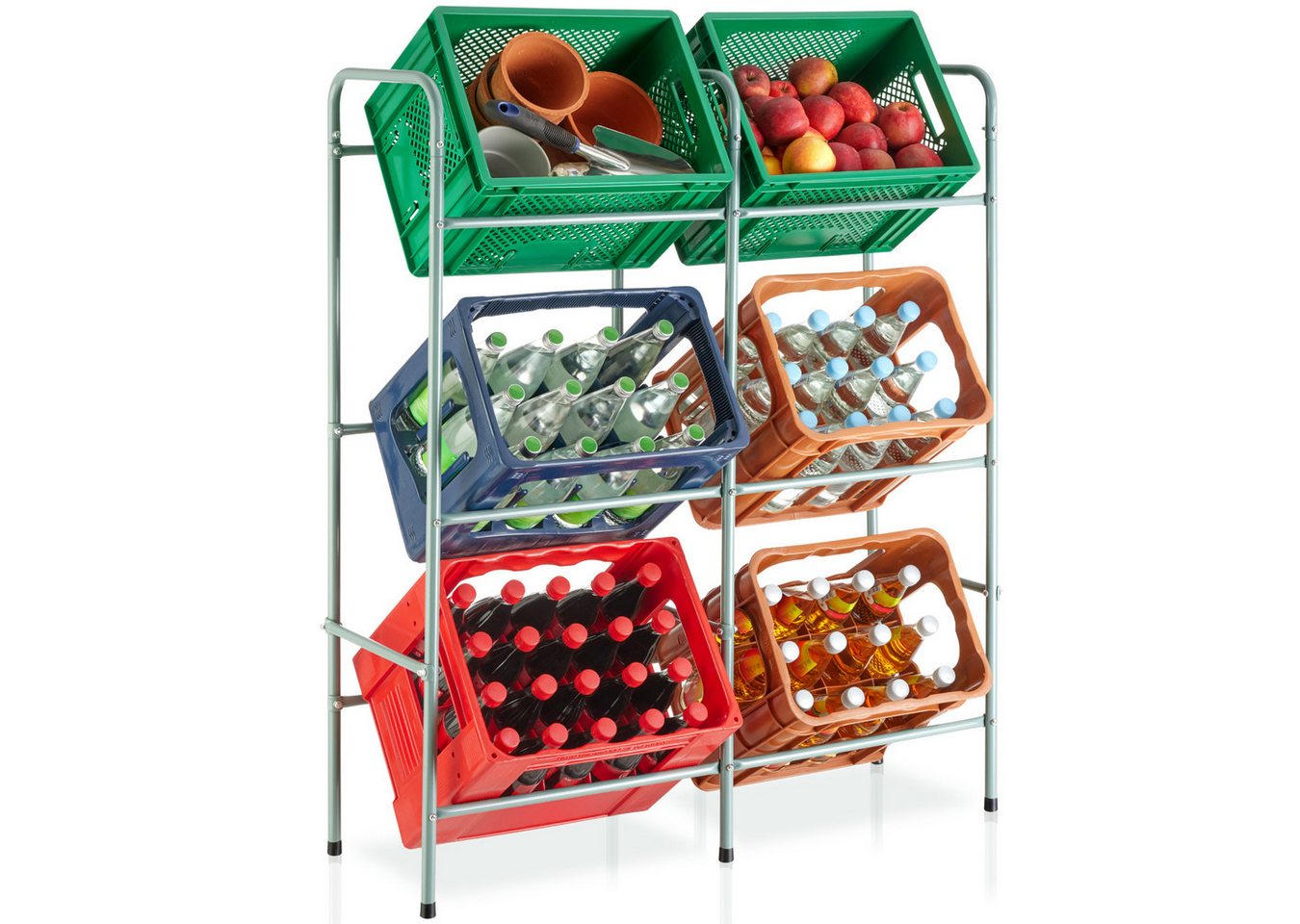 tectake Küchenregal Getränkekistenregal, Set 1-tlg., aus Stahl Bild 3