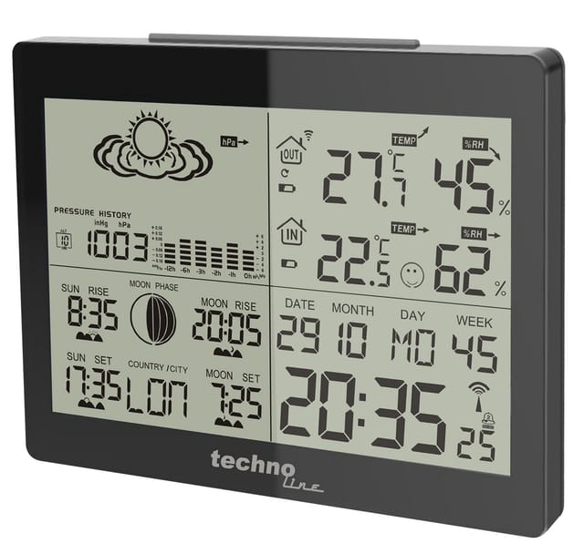 technoline WS 6760 Wetterstation (inklusive Außensender, übersichtliche Anzeige mit mehreren Info auf einen Blick)