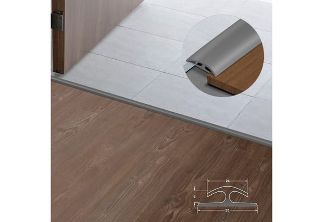 Floordirekt Abschlussleiste Doppeleinfassleiste Jersey, erhältlich in 3 Farben, Leiste, selbstklebend