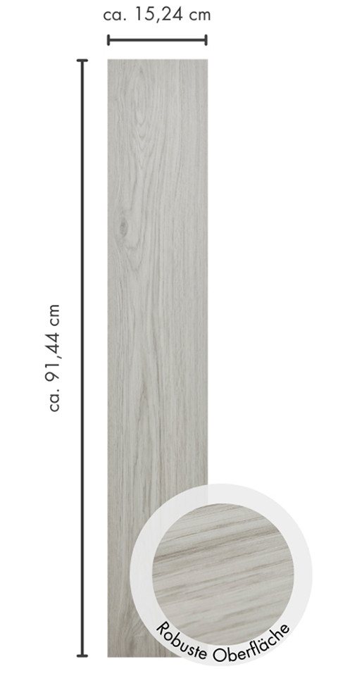 misento Vinylboden selbstklebend in Holzoptik, 32 PVC Planken je ca. 15,2 x 91,4 cm Bild 3