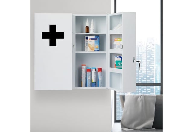 relaxdays Medizinschrank XXL in Weiß